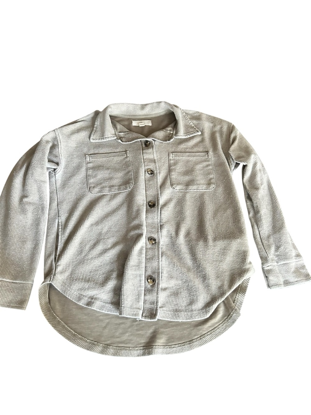 Thread & Supply olive green gray button down shacket